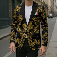 World Football 2026 Italy Custom Blazer Black Gold Baroque Medusa Edition - Wonder Print Shop