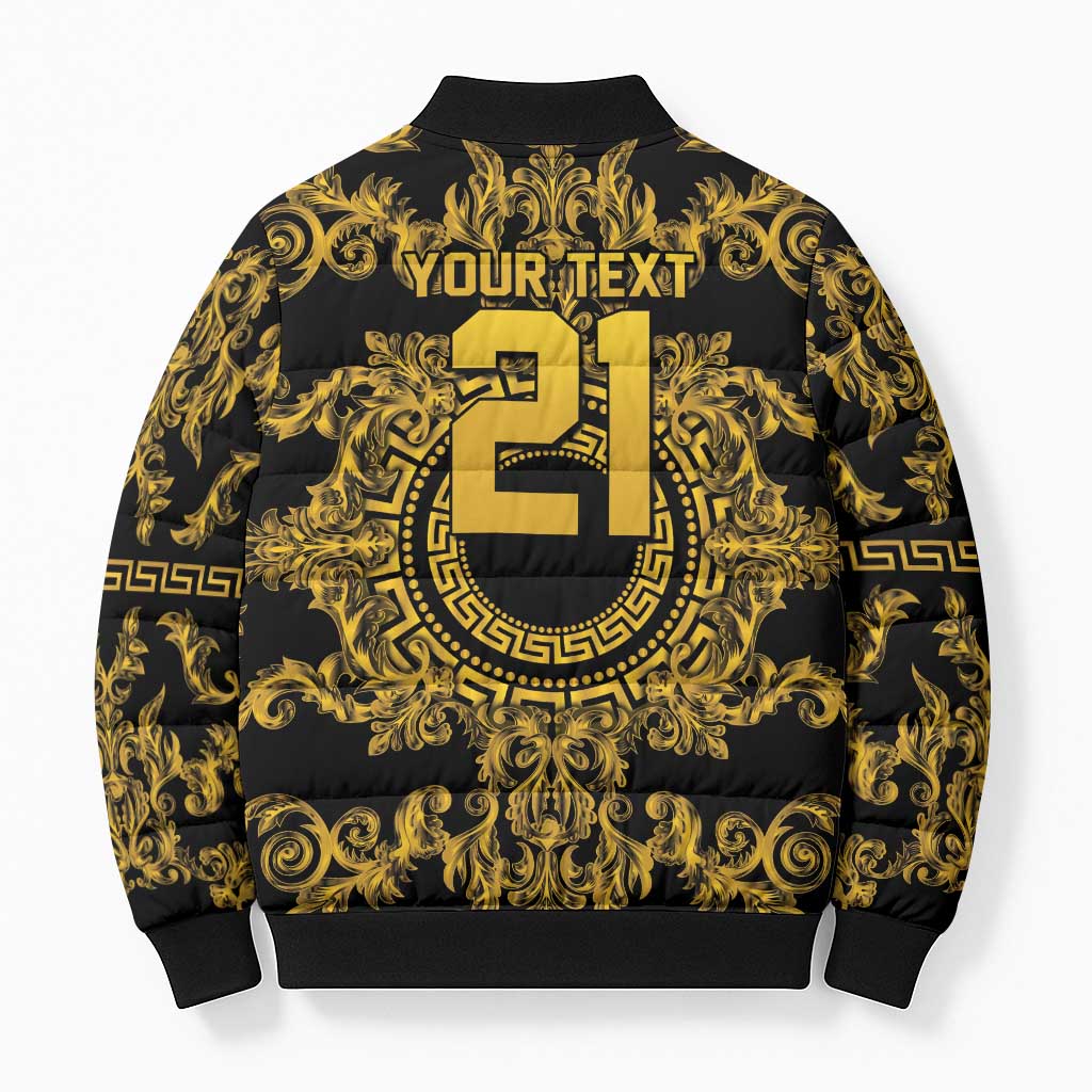 World Football 2026 Italy Custom Bomber Puffer Jacket Black Gold Baroque Medusa Edition - Wonder Print Shop