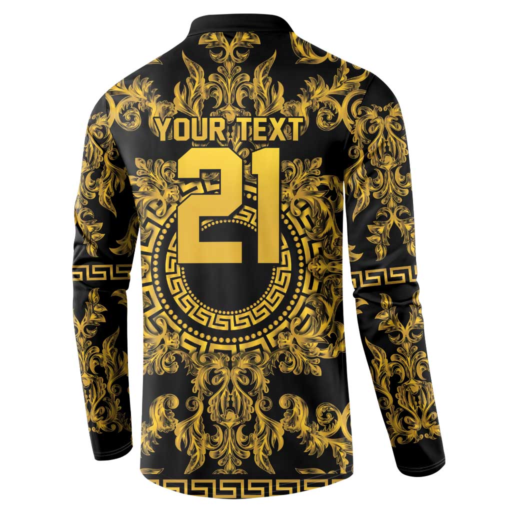 World Football 2026 Italy Custom Button Sweatshirt Black Gold Baroque Medusa Edition - Wonder Print Shop