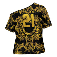 World Football 2026 Italy Custom Cross Shoulder Shirt Black Gold Baroque Medusa Edition - Wonder Print Shop