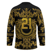 World Football 2026 Italy Custom Hockey Jersey Black Gold Baroque Medusa Edition - Wonder Print Shop