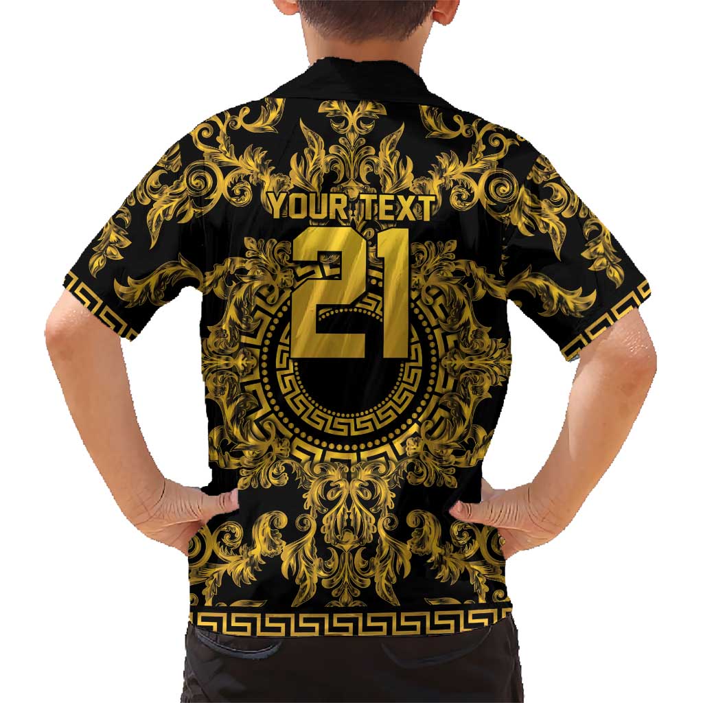 World Football 2026 Italy Custom Kid Hawaiian Shirt Black Gold Baroque Medusa Edition - Wonder Print Shop