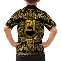 World Football 2026 Italy Custom Kid Hawaiian Shirt Black Gold Baroque Medusa Edition - Wonder Print Shop