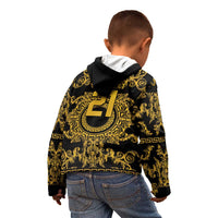 World Football 2026 Italy Custom Kid Hoodie Black Gold Baroque Medusa Edition - Wonder Print Shop