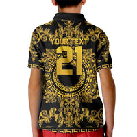 World Football 2026 Italy Custom Kid Polo Shirt Black Gold Baroque Medusa Edition - Wonder Print Shop