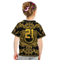World Football 2026 Italy Custom Kid T Shirt Black Gold Baroque Medusa Edition - Wonder Print Shop