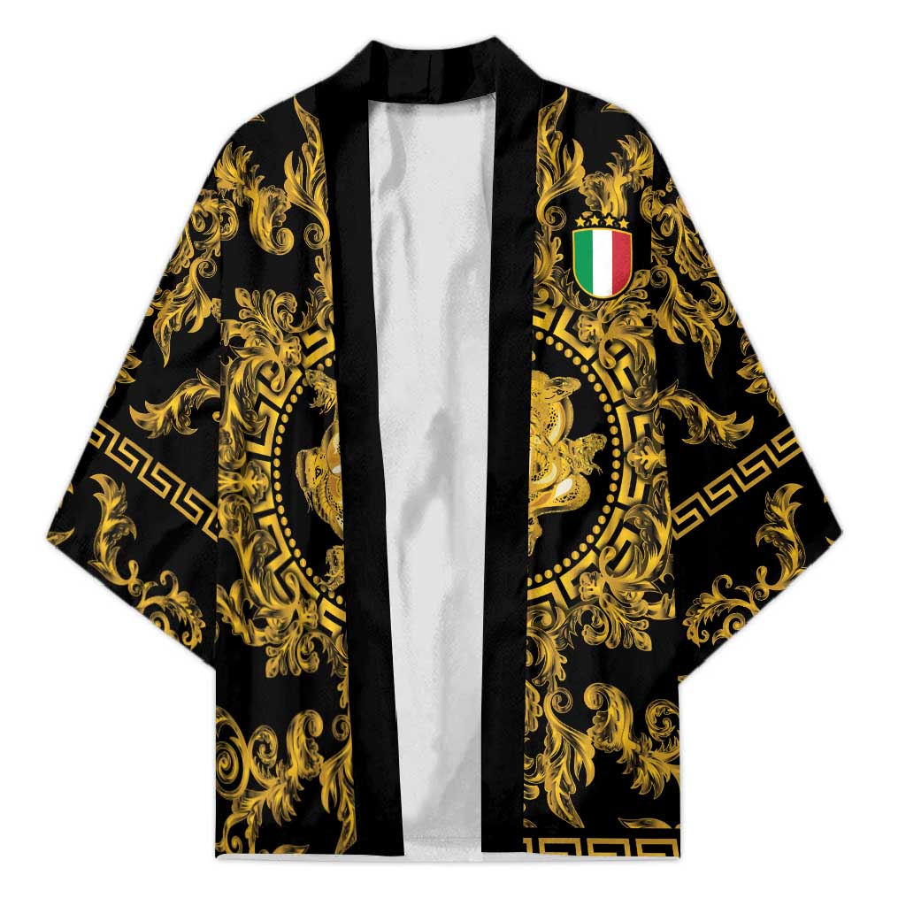 World Football 2026 Italy Custom Kimono Black Gold Baroque Medusa Edition - Wonder Print Shop