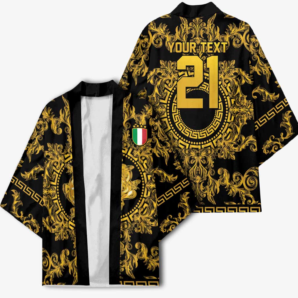 World Football 2026 Italy Custom Kimono Black Gold Baroque Medusa Edition - Wonder Print Shop