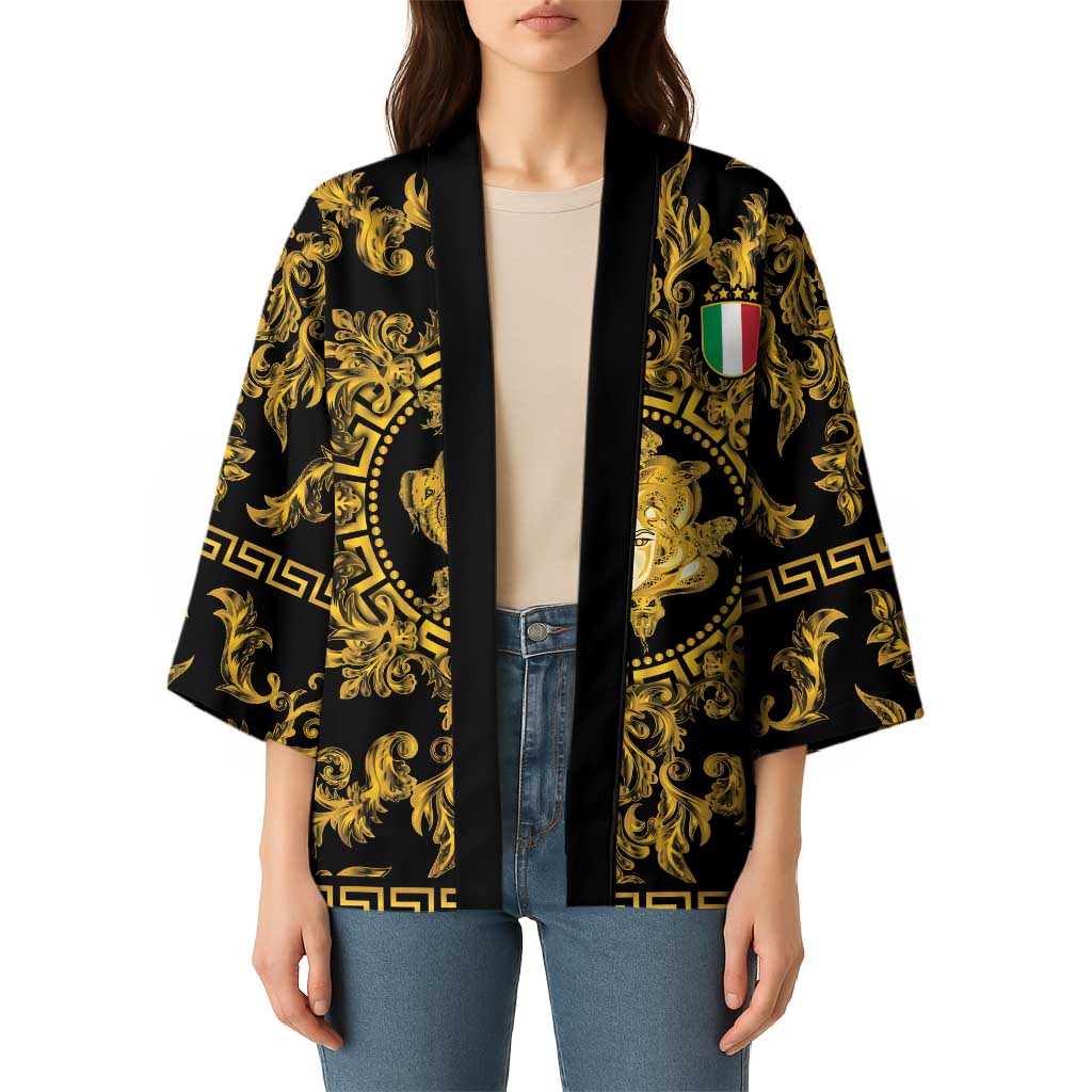 World Football 2026 Italy Custom Kimono Black Gold Baroque Medusa Edition - Wonder Print Shop