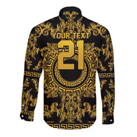 World Football 2026 Italy Custom Long Sleeve Button Shirt Black Gold Baroque Medusa Edition - Wonder Print Shop