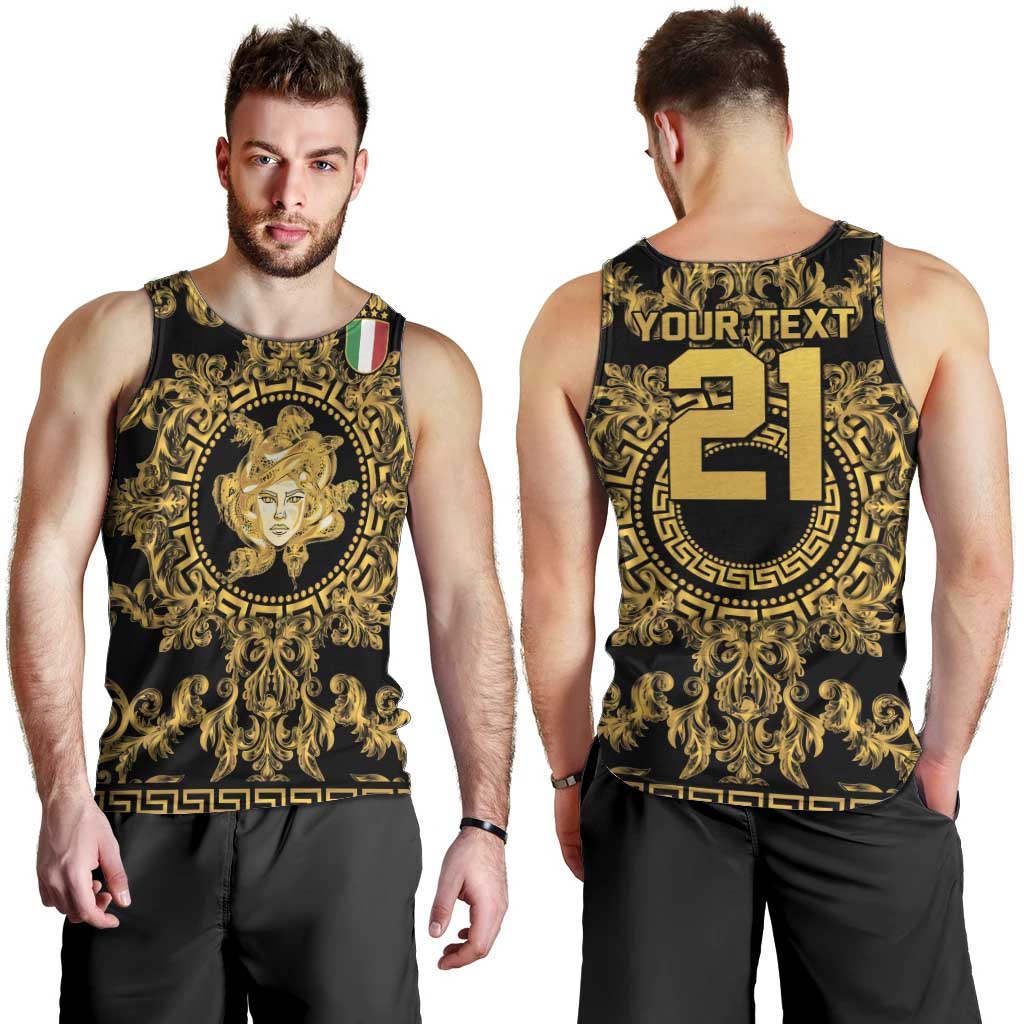 World Football 2026 Italy Custom Men Tank Top Black Gold Baroque Medusa Edition - Wonder Print Shop