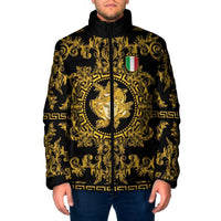 World Football 2026 Italy Custom Padded Jacket Black Gold Baroque Medusa Edition - Wonder Print Shop