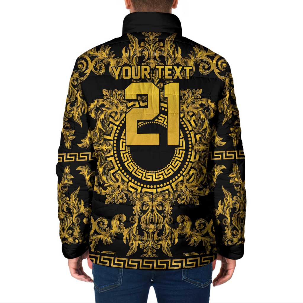 World Football 2026 Italy Custom Padded Jacket Black Gold Baroque Medusa Edition - Wonder Print Shop