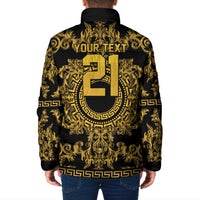 World Football 2026 Italy Custom Padded Jacket Black Gold Baroque Medusa Edition - Wonder Print Shop