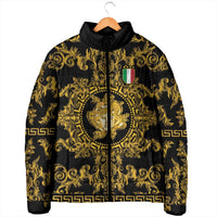 World Football 2026 Italy Custom Padded Jacket Black Gold Baroque Medusa Edition - Wonder Print Shop
