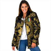 World Football 2026 Italy Custom Padded Jacket Black Gold Baroque Medusa Edition - Wonder Print Shop