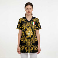 World Football 2026 Italy Custom Scrub Top Black Gold Baroque Medusa Edition - Wonder Print Shop