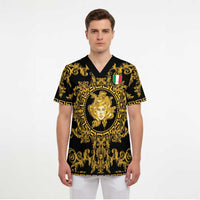 World Football 2026 Italy Custom Scrub Top Black Gold Baroque Medusa Edition - Wonder Print Shop