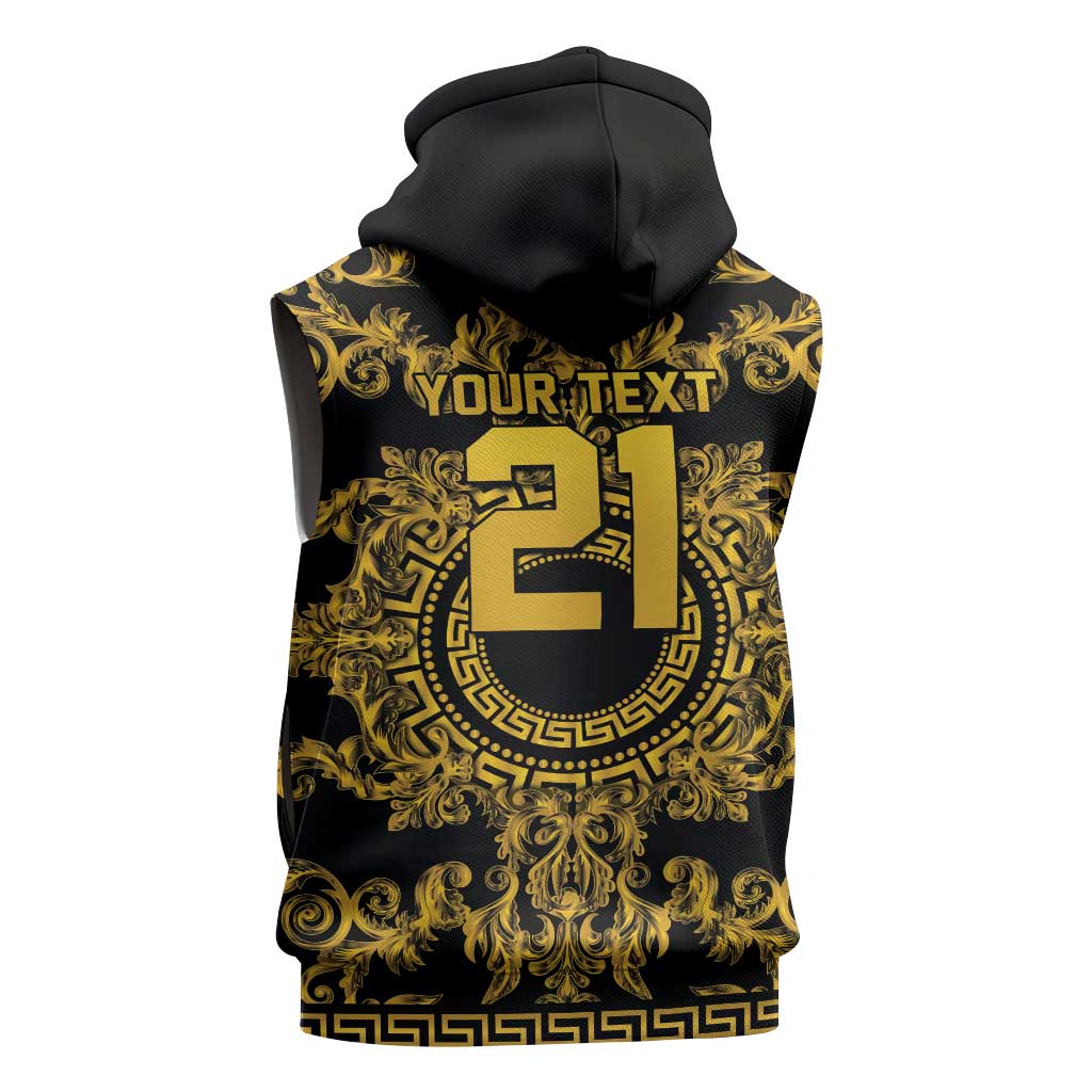 World Football 2026 Italy Custom Sleeveless Hoodie Black Gold Baroque Medusa Edition - Wonder Print Shop