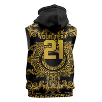 World Football 2026 Italy Custom Sleeveless Hoodie Black Gold Baroque Medusa Edition - Wonder Print Shop