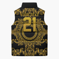 World Football 2026 Italy Custom Sleeveless Puffer Jacket Black Gold Baroque Medusa Edition - Wonder Print Shop