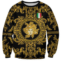 World Football 2026 Italy Custom Sweatshirt Black Gold Baroque Medusa Edition - Wonder Print Shop