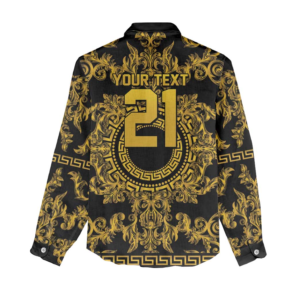 World Football 2026 Italy Custom Women Casual Shirt Black Gold Baroque Medusa Edition - Wonder Print Shop