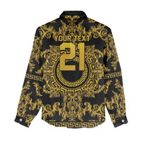 World Football 2026 Italy Custom Women Casual Shirt Black Gold Baroque Medusa Edition - Wonder Print Shop