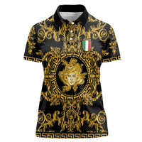 World Football 2026 Italy Custom Women Polo Shirt Black Gold Baroque Medusa Edition - Wonder Print Shop
