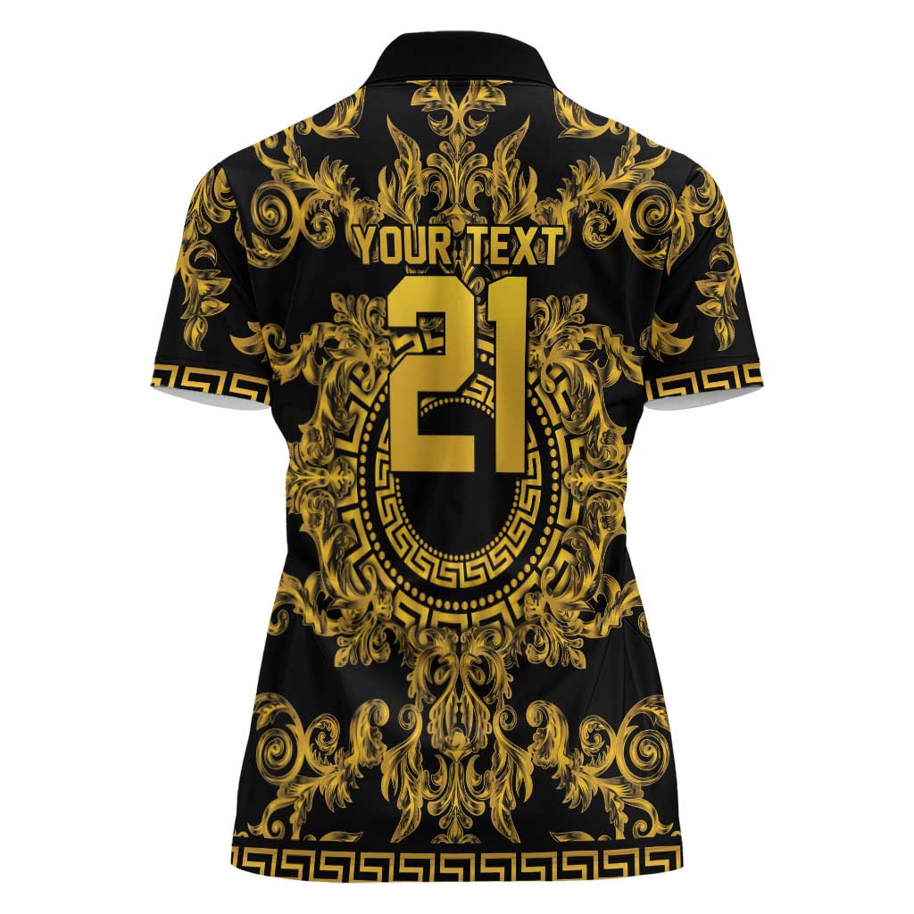 World Football 2026 Italy Custom Women Polo Shirt Black Gold Baroque Medusa Edition - Wonder Print Shop