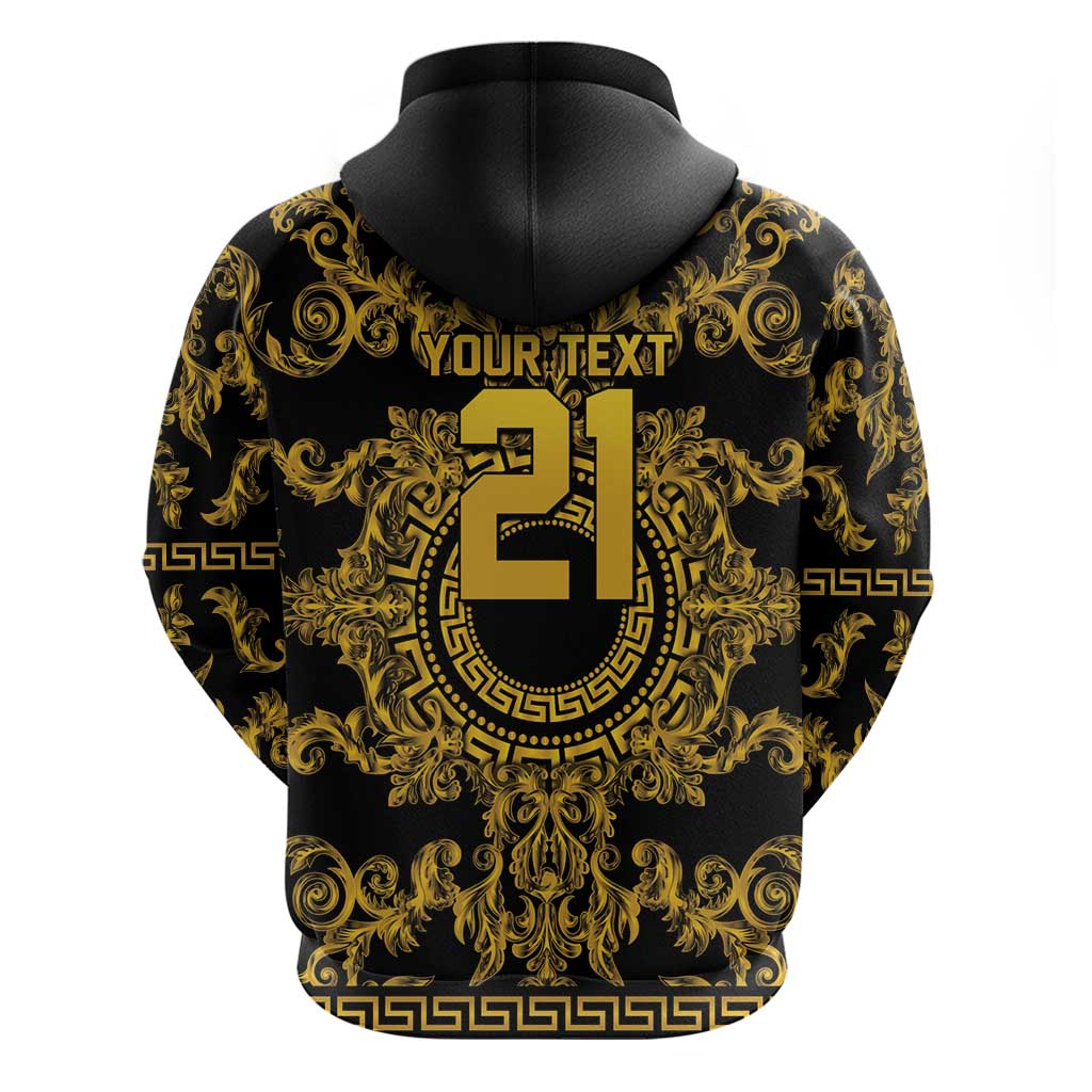 World Football 2026 Italy Custom Zip Hoodie Black Gold Baroque Medusa Edition - Wonder Print Shop