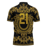 World Football 2026 Italy Custom Zipper Polo Shirt Black Gold Baroque Medusa Edition - Wonder Print Shop