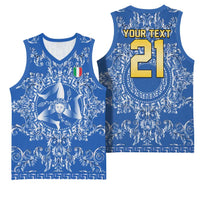 World Football 2026 Italy Custom Basketball Jersey Blue Baroque Trinacria Edition - Wonder Print Shop