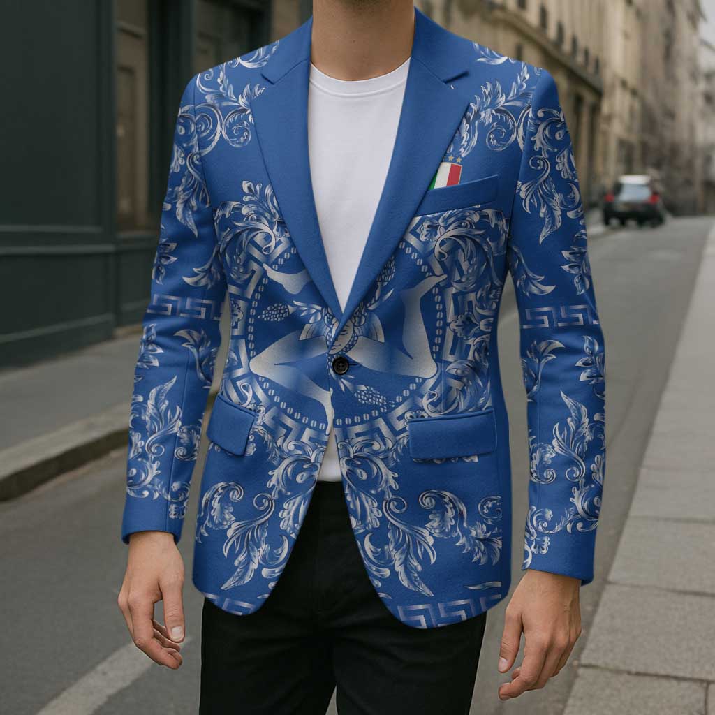 World Football 2026 Italy Custom Blazer Blue Baroque Trinacria Edition - Wonder Print Shop