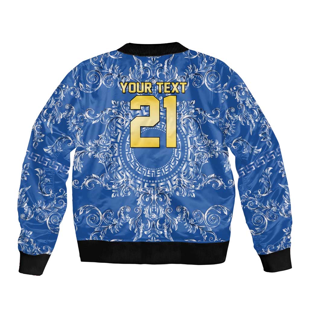 World Football 2026 Italy Custom Bomber Jacket Blue Baroque Trinacria Edition - Wonder Print Shop
