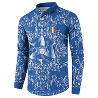 World Football 2026 Italy Custom Button Sweatshirt Blue Baroque Trinacria Edition - Wonder Print Shop