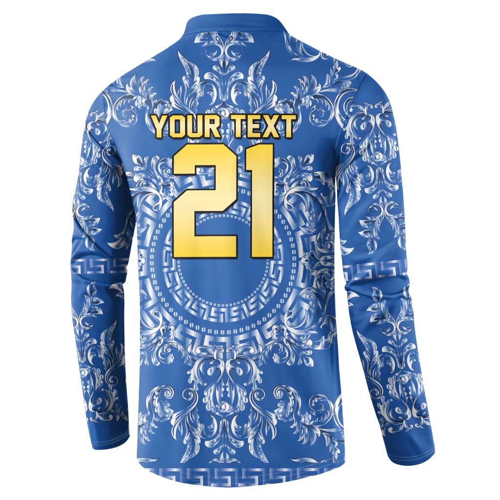 World Football 2026 Italy Custom Button Sweatshirt Blue Baroque Trinacria Edition - Wonder Print Shop