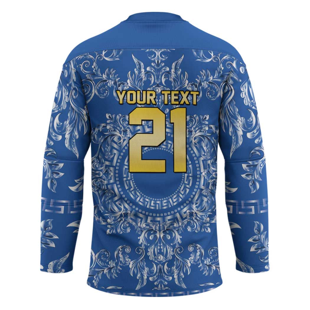 World Football 2026 Italy Custom Hockey Jersey Blue Baroque Trinacria Edition - Wonder Print Shop