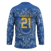 World Football 2026 Italy Custom Hockey Jersey Blue Baroque Trinacria Edition - Wonder Print Shop