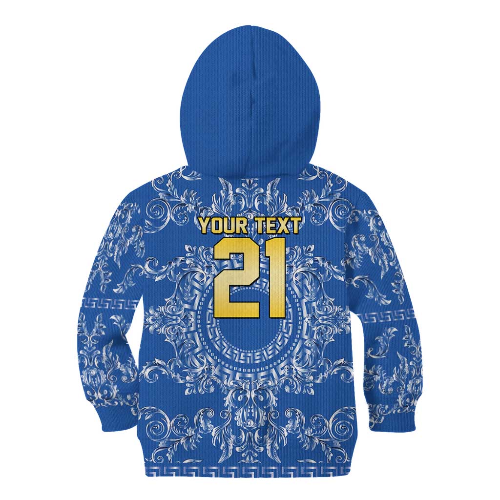 World Football 2026 Italy Custom Kid Hoodie Blue Baroque Trinacria Edition - Wonder Print Shop