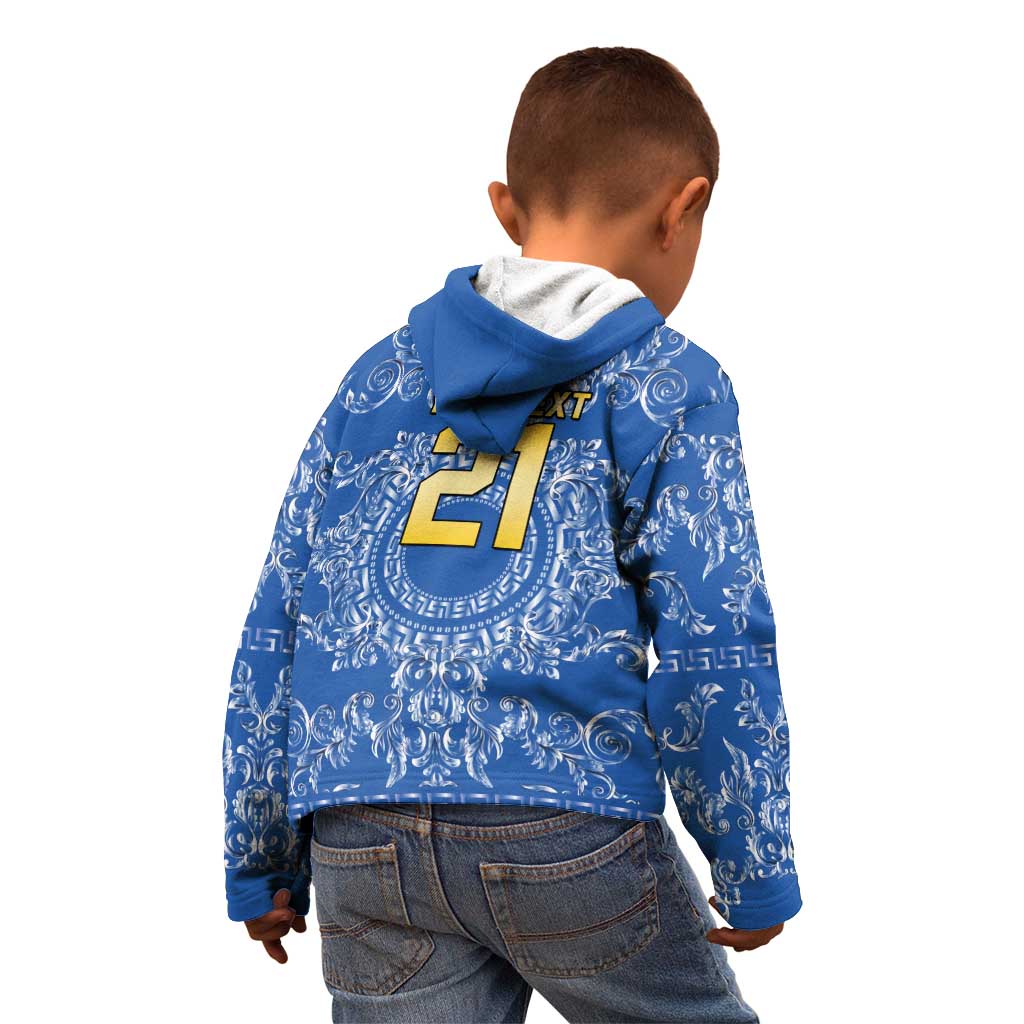 World Football 2026 Italy Custom Kid Hoodie Blue Baroque Trinacria Edition - Wonder Print Shop