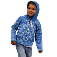 World Football 2026 Italy Custom Kid Hoodie Blue Baroque Trinacria Edition - Wonder Print Shop