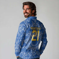World Football 2026 Italy Custom Long Sleeve Polo Shirt Blue Baroque Trinacria Edition - Wonder Print Shop