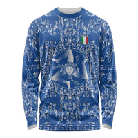 World Football 2026 Italy Custom Long Sleeve Shirt Blue Baroque Trinacria Edition - Wonder Print Shop