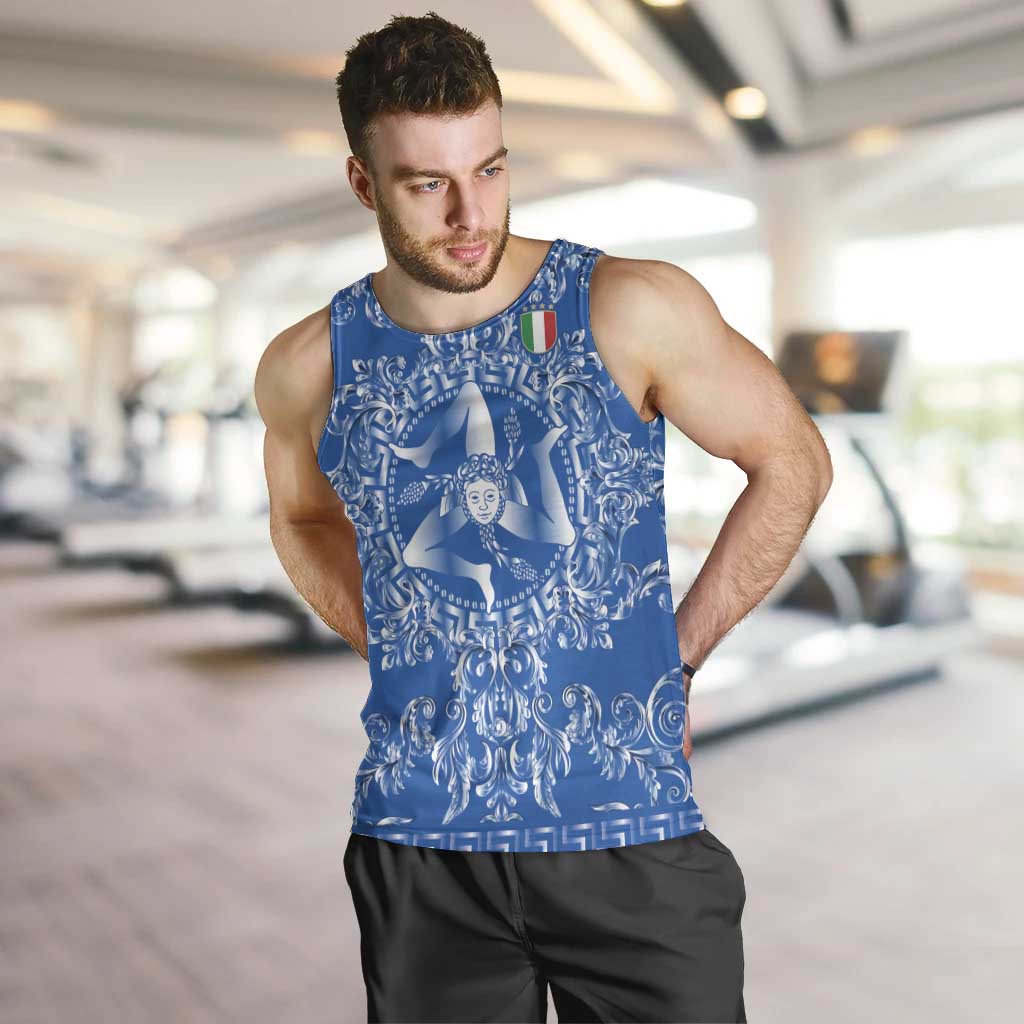 World Football 2026 Italy Custom Men Tank Top Blue Baroque Trinacria Edition - Wonder Print Shop
