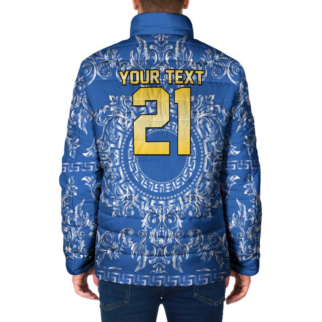 World Football 2026 Italy Custom Padded Jacket Blue Baroque Trinacria Edition - Wonder Print Shop