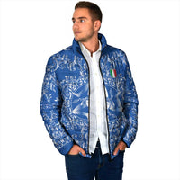 World Football 2026 Italy Custom Padded Jacket Blue Baroque Trinacria Edition - Wonder Print Shop