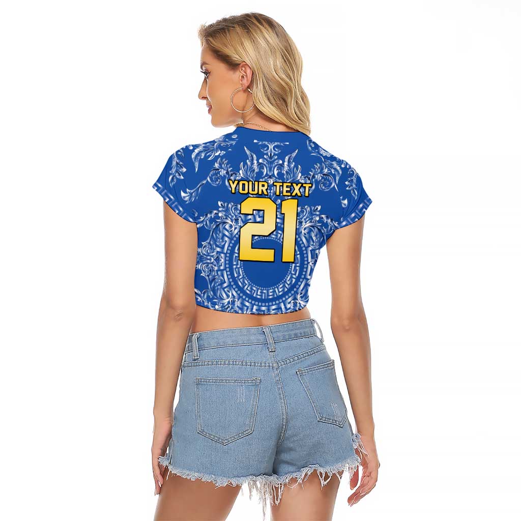 World Football 2026 Italy Custom Raglan Cropped T Shirt Blue Baroque Trinacria Edition - Wonder Print Shop