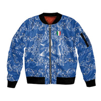 World Football 2026 Italy Custom Sleeve Zip Bomber Jacket Blue Baroque Trinacria Edition - Wonder Print Shop