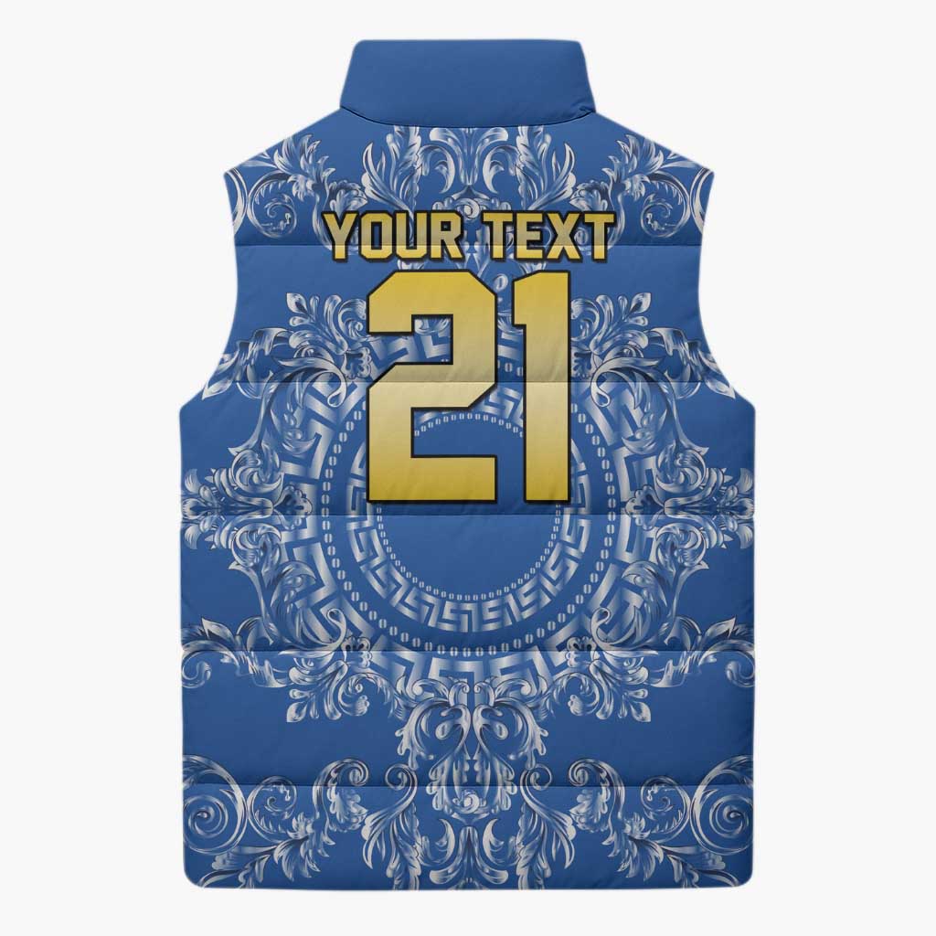 World Football 2026 Italy Custom Sleeveless Puffer Jacket Blue Baroque Trinacria Edition - Wonder Print Shop